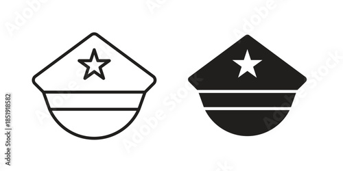 Police cap icons for designers, web developers, displays and websites