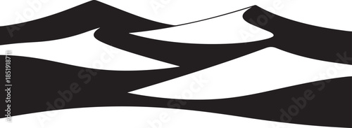 Black and White Abstract Desert Dunes Silhouette sand