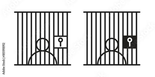 Prisoner icons for designers, web developers, displays and websites