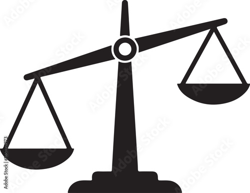 Unbalanced Scales of Justice Silhouette weighing