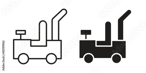 Pushing car icons for designers, web developers, displays and websites