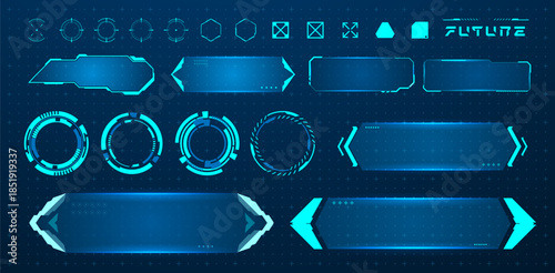 Set futuristic lower thirds vector