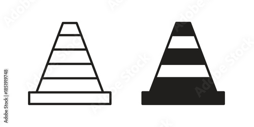 Road cone icons for designers, web developers, displays and websites