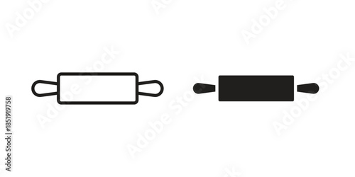 Rolling pin icons for designers, web developers, displays and websites
