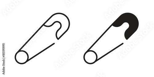 Safety pin icons for designers, web developers, displays and websites