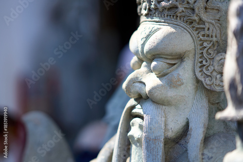Bangkok, Thailand - 21st December 2025: Close up of Statue at Temple of the Reclining Buddha