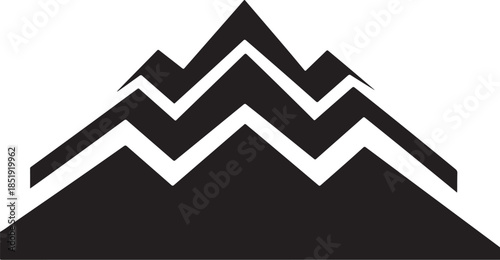 Black Mountain Peak Symbol on White Background vector