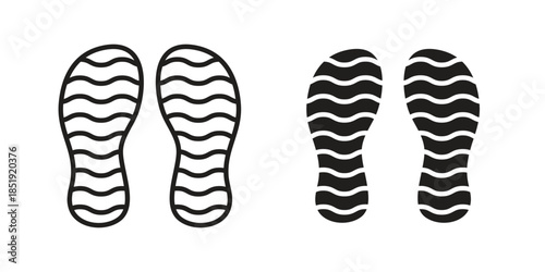 Shoe print icons for designers, web developers, displays and websites