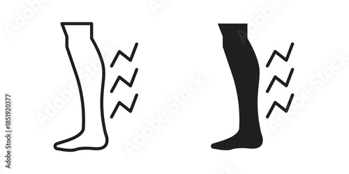 Shin pain icons for designers, web developers, displays and websites
