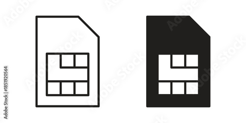 Sim card icons for designers, web developers, displays and websites