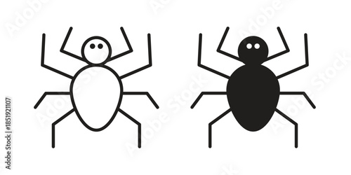 Spider icons for designers, web developers, displays and websites