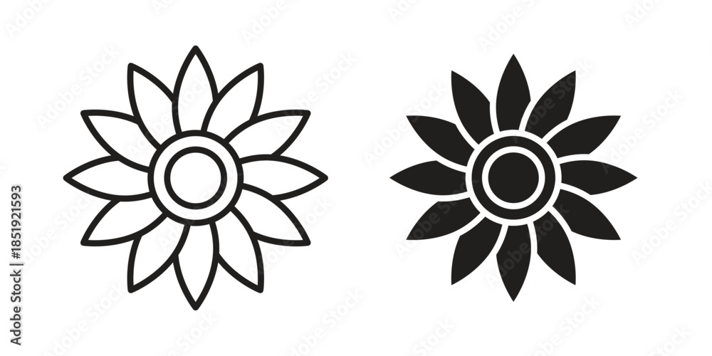 Fototapeta premium Sunflower icons for designers, web developers, displays and websites