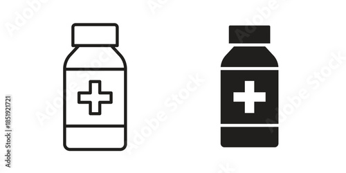 Syrup medicine bottle icons for designers, web developers, displays and websites