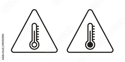 Temperature warning sign icons for designers, web developers, displays and websites