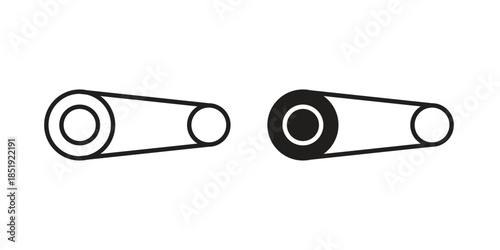 Timing belt icons for designers, web developers, displays and websites