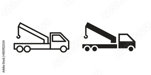 Tow truck icons for designers, web developers, displays and websites