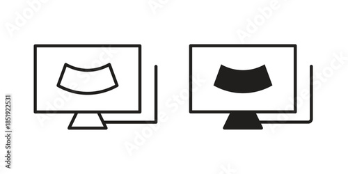 Ultrasonography icons for designers, web developers, displays and websites