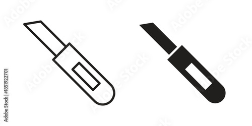 Utility knife icons for designers, web developers, displays and websites