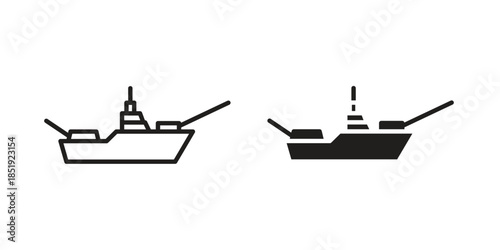 Warship icons for designers, web developers, displays and websites