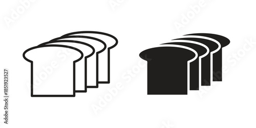 White bread icons for designers, web developers, displays and websites