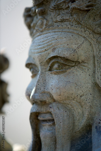 Bangkok, Thailand - 21st December 2025: Close up of Statue at Temple of the Reclining Buddha