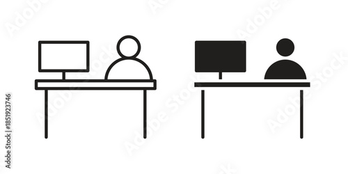 Workspace icons for designers, web developers, displays and websites