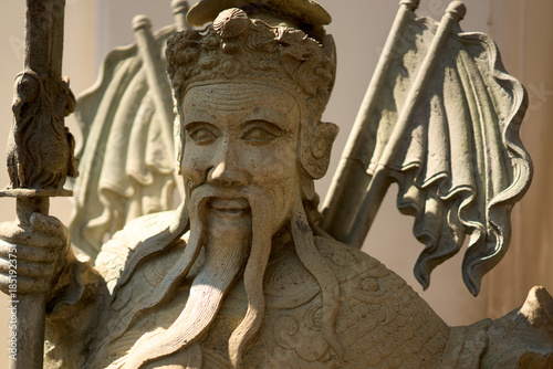 Bangkok, Thailand - 21st December 2025: Close up of Statue at Temple of the Reclining Buddha