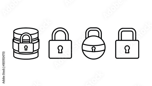 Secure padlock icons for data protection and privacy