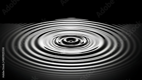 Water ripple effect in black and white with concentric circles