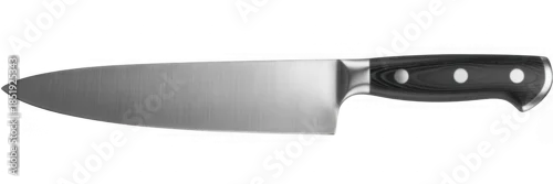 Obraz  z motywem Chef's knife with black handle kitchen knife cooking isolated on a transparent background