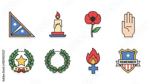 Symbols of remembrance and honor for fallen heroes and veterans