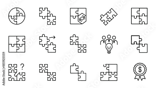 Puzzle pieces coming together to form complete images