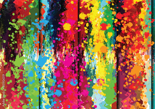 Vibrant Abstract Splatter Paint Background. Colorful Ink Splash Vector Illustration.
