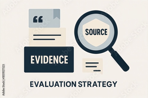 Evaluation strategy for evidence sourcing in research environments incorporating critical thinking and analytical frameworks fostering rigorous validation processes