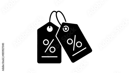 Discount tags with percentage signs for sales and promotions