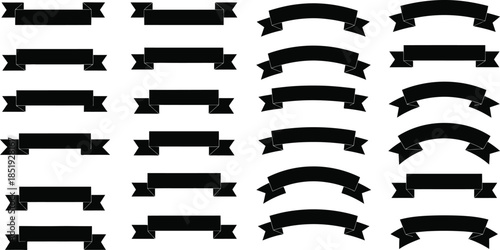 Collection of black plastic or metal bracket pieces