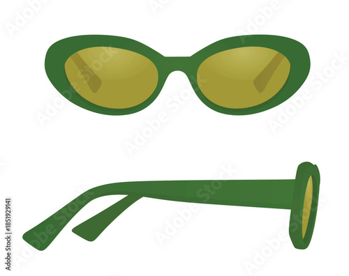 Green sun glasses. vector illustration