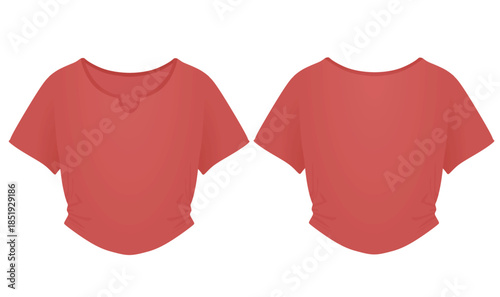 Red women crop top. vector illustration