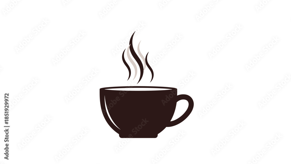 Obraz premium Steaming Hot Coffee Cup Illustration.