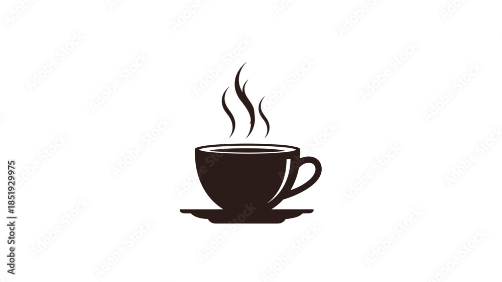 Obraz premium Steaming Coffee Cup Simple Design Element.