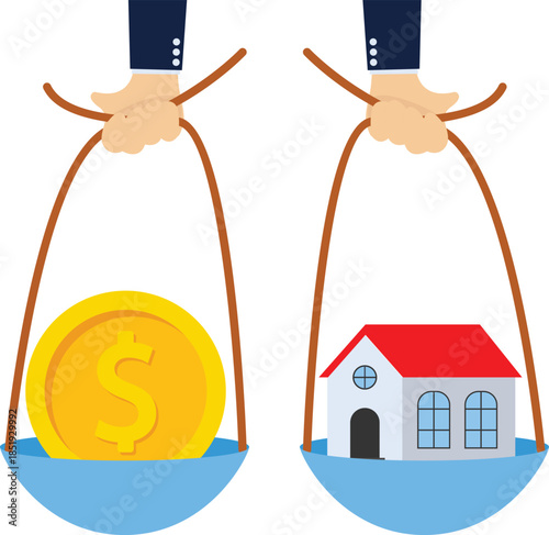 Vector IconMonthly expenses such as home loan. house rent, car payment, water bill, electricity bill, telephone. taxes bill, life insurance premium payment.

