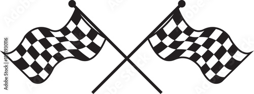 double crossed checkered racing flag vector file use with sports and sites 