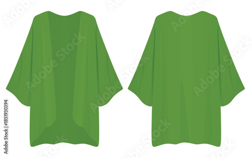 Green kimono for training. vector