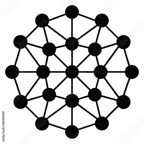 neural network vector illustration of on white background