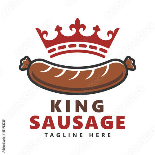 Sausage crown logo vector design icon