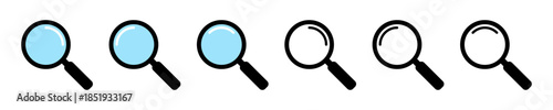Search Magnifying Glass Icons Set for Exploration and Discovery Tools