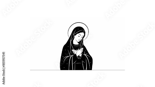 virgin mary silhouette religious icon