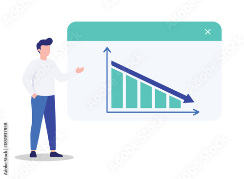 Financial Downturn Presentation Flat Vector