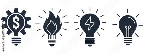  Vector Light Bulb Icons: Ideas, Innovation & Solutions .
