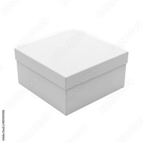 White gift box isolated on transparent background